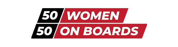 Logo for Equilar Diversity Network Partner, 50/50 Women on boards