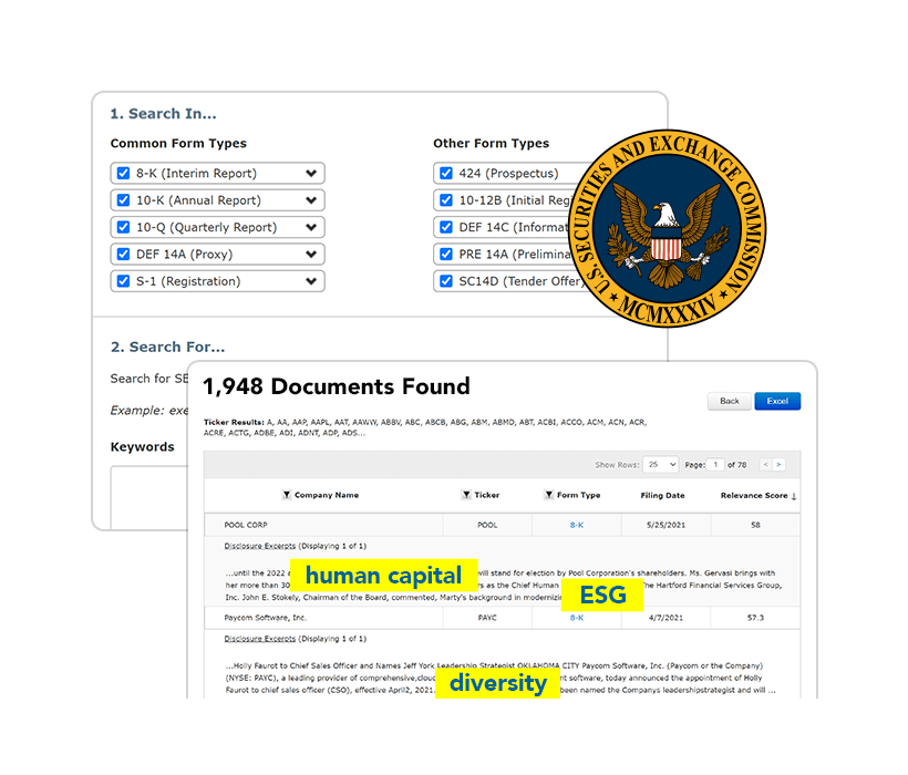 The Equilar Insight Disclosure Search tool, search within all SEC flings for valuable insight into the latest compensation disclosure trends.